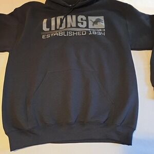 Detroit Lions Hoodie In Black Pullover NFL Sweatshirt Size Medium